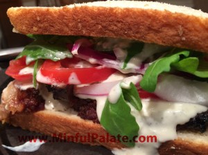 Blue Cheese Dressing on Steak Sandwich WM