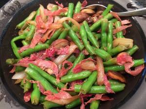 grn bns mushrooms prosciutto