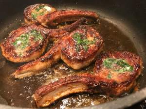 pan seared lamb chops mint butter
